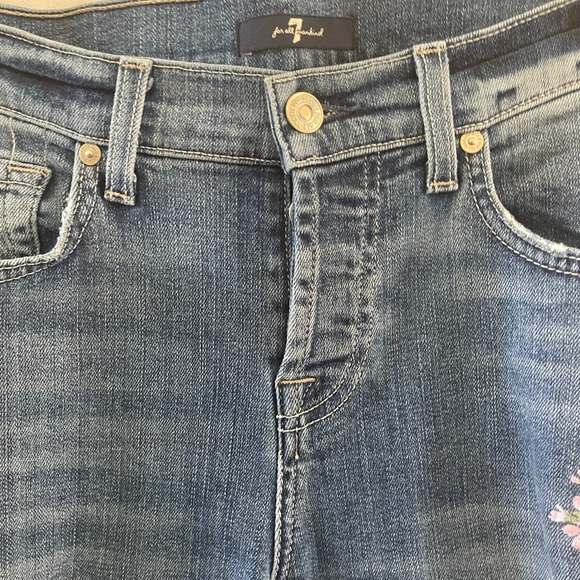 7 Mankind Distressed Floral Jeans Size 26 - Picture 6 of 12